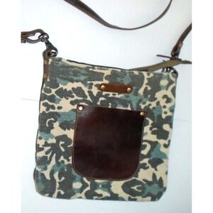 Myra Bag Crossbody Cowgirl Western Upcycled Canvas & Cowhide Leather Shoulder